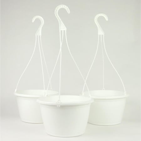 Poppelmann 10 in Plastic Hanging Basket White 3PK MAN258173